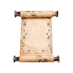 Ancient scroll. Isolated on transparent background.