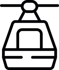 Canvas Print - Vector illustration of a simple cable car icon in line art style, suitable for transportation themes