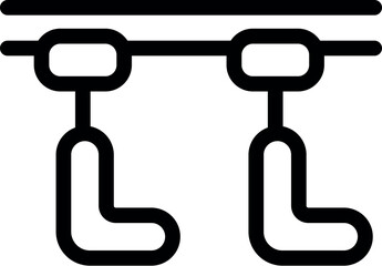 Sticker - Black icon illustration of gymnastics parallel bars on a white background
