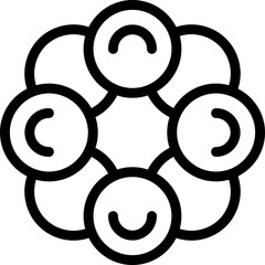 Poster - Modern minimalist black and white abstract floral geometric design illustration with symmetrical pattern and simple art graphic, perfect for decorative interior textile branding