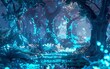 © Tuyres - Enchanted Forest with Bioluminescent Trees. Generative AI.