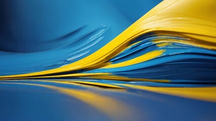 Abstract liquid background, a beautiful combination of blue and yellow