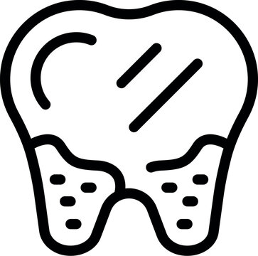 Black and white simple line drawing of a healthy molar tooth, suitable for dental concepts