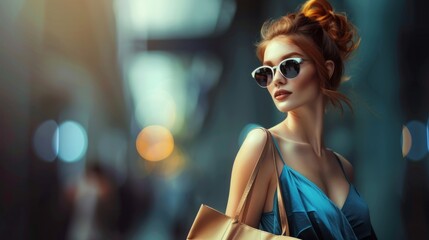 Wall Mural - The Stylish Woman in Sunglasses