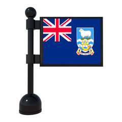 Wall Mural - Flag 3d icon Of Falkland Islands, 3d rendering illustration. High resolution Transparent image 3d flag icon.