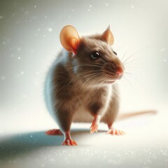 Poster - rat on white background