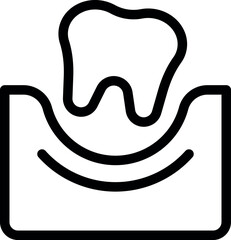 Poster - Linear icon representing tooth and gum for dental health and hygiene concepts