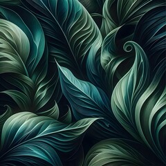 Wall Mural - abstract green leaf texture, nature background, tropical leaf