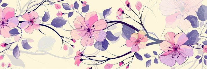 Wall Mural - Background of floral pattern vector