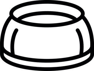 Sticker - Black and white illustration of an empty pet bowl suitable for various design needs