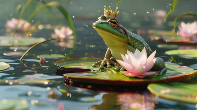 A frog dressed as a prince generated by AI