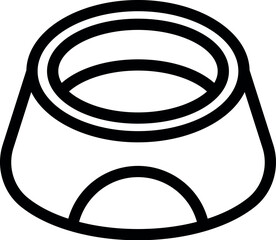 Sticker - Vector illustration of an empty bowl in a simple line art style