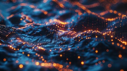 Poster - tech processes, neural networks,technology background,digital