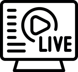 Poster - Bold icon illustrating live streaming on a digital monitor, ideal for online content