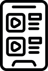 Poster - Modern smartphone interface icon with multimedia, userfriendly design and technology, perfect for mobile phone apps, online streaming, and social media platforms