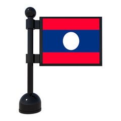 Wall Mural - Flag 3d icon Of Laos, 3d rendering illustration. High resolution Transparent image 3d flag icon.
