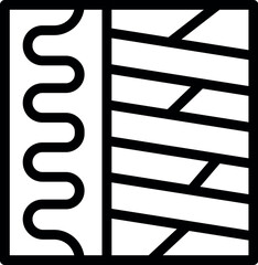 Poster - Simplified icon illustration of a notebook with black spirals and lined pages