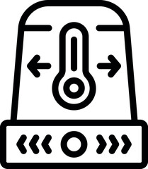 Poster - Illustration of a digital thermostat icon with temperature control and energysaving technology in a modern. Black and white. Minimalistic design. Suitable for hvac. Smart home