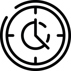 Poster - Black and white line art illustration of a simple timer icon, perfect for various design uses