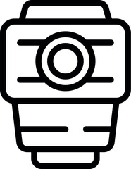 Poster - Black and white line art vector icon representing a smartwatch, ideal for techrelated content
