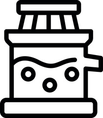 Poster - Simplistic line drawing of a honey jar, perfect for iconography and graphic designs