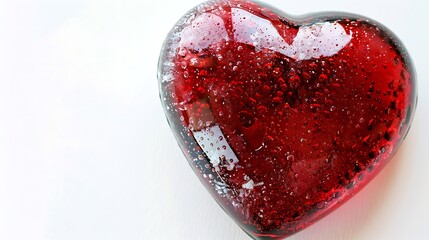 Canvas Print - Heart-shaped glass decoration on a white background.