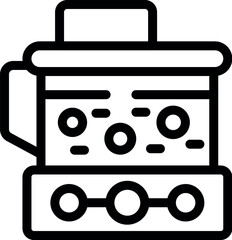 Poster - Simple line art icon depicting a multifunctional office copy machine in black and white