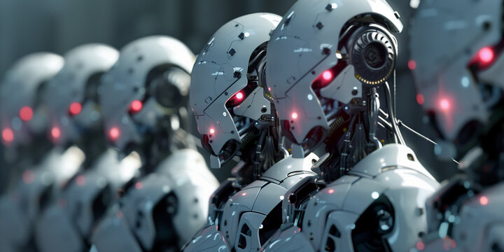 Cyborg robots futuristic mechanics	
