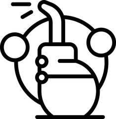Poster - Black and white vector illustration of a clicking finger icon button press with simple flat design for interactive user interface graphic symbol hand pointer tap touch control click gesture command