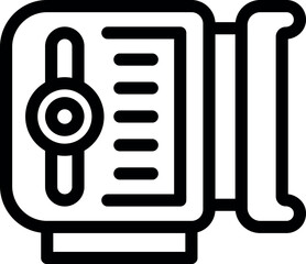 Poster - Black and white line drawing of a classic camera, perfect for icons or logos