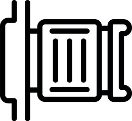 Poster - graphic illustration of a camera lens icon, isolated on a white background, suitable for various des