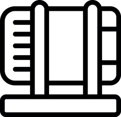 Sticker - Simple line art illustration of an open book icon, ideal for educational themes