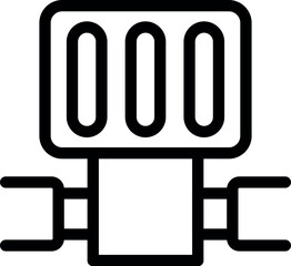 Poster - Minimalistic icon illustration of a microphone in black and white with a modern design