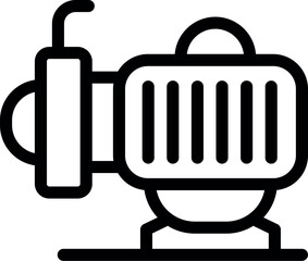 Poster - Simple line icon featuring a classic studio microphone for audio recording