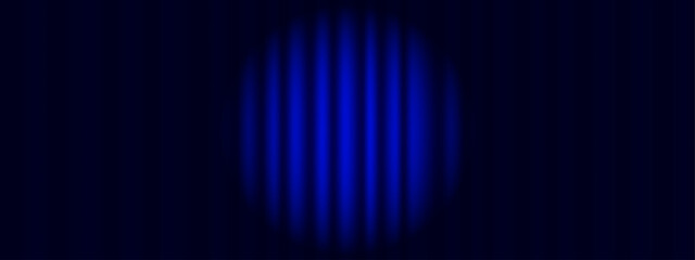 Poster - Blue curtain. Closed blue theater or cinema curtain on stage. Theatrical drapes. Vector illustration 