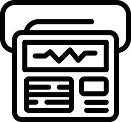 Poster - Professional and modern flat design of an oscilloscope icon in black and white for electronic measurement device. Digital technology. Waveform analysis. Electrical engineering