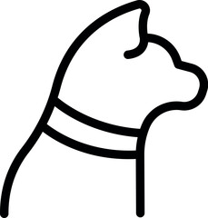 Canvas Print - Simple black line drawing of a dog profile suitable for logos or icons