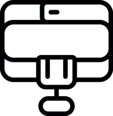 Poster - Vector illustration of a stylized podcast microphone icon in a simple black and white design