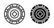 © Gopal - Poker chip icon set. casino gaming money coins vector symbol. gambling poker chip sign in black filled and outlined style.