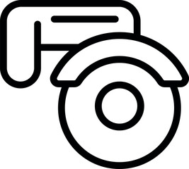 Poster - A simplified icon of a security camera in black and white, suitable for various uses