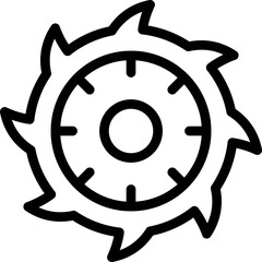 Poster - Vector illustration of a saw blade icon in a simple black and white line art style