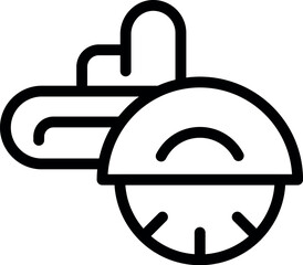 Poster - black and white line art vector illustration of a circular saw for design and web