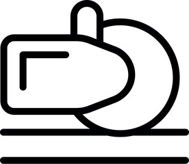 Poster - Black line art illustration of a circular saw on a white background, ideal for web and print