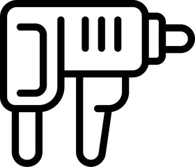 Poster - Simplified black and white illustration of an electric plug, suitable for various design projects