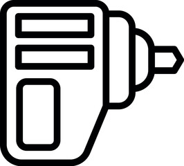 Poster - Isolated line drawing of a charger plug icon suitable for various power and energy concepts