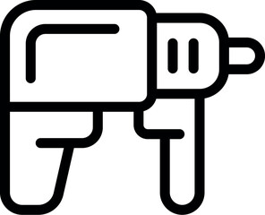 Poster - Simplified vector illustration of a power drill in black and white, perfect for tool icons