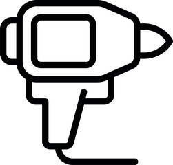 Poster - Vector illustration of a power drill in line art style, suitable for icons or instructional materials