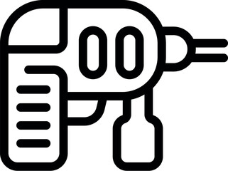 Sticker - Line art vector representation of a handheld electric drill, suitable for various diy themes
