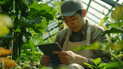 The gardener with tablet