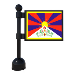 Wall Mural - Flag 3d icon Of Tibet, 3d rendering illustration. High resolution Transparent image 3d flag icon.